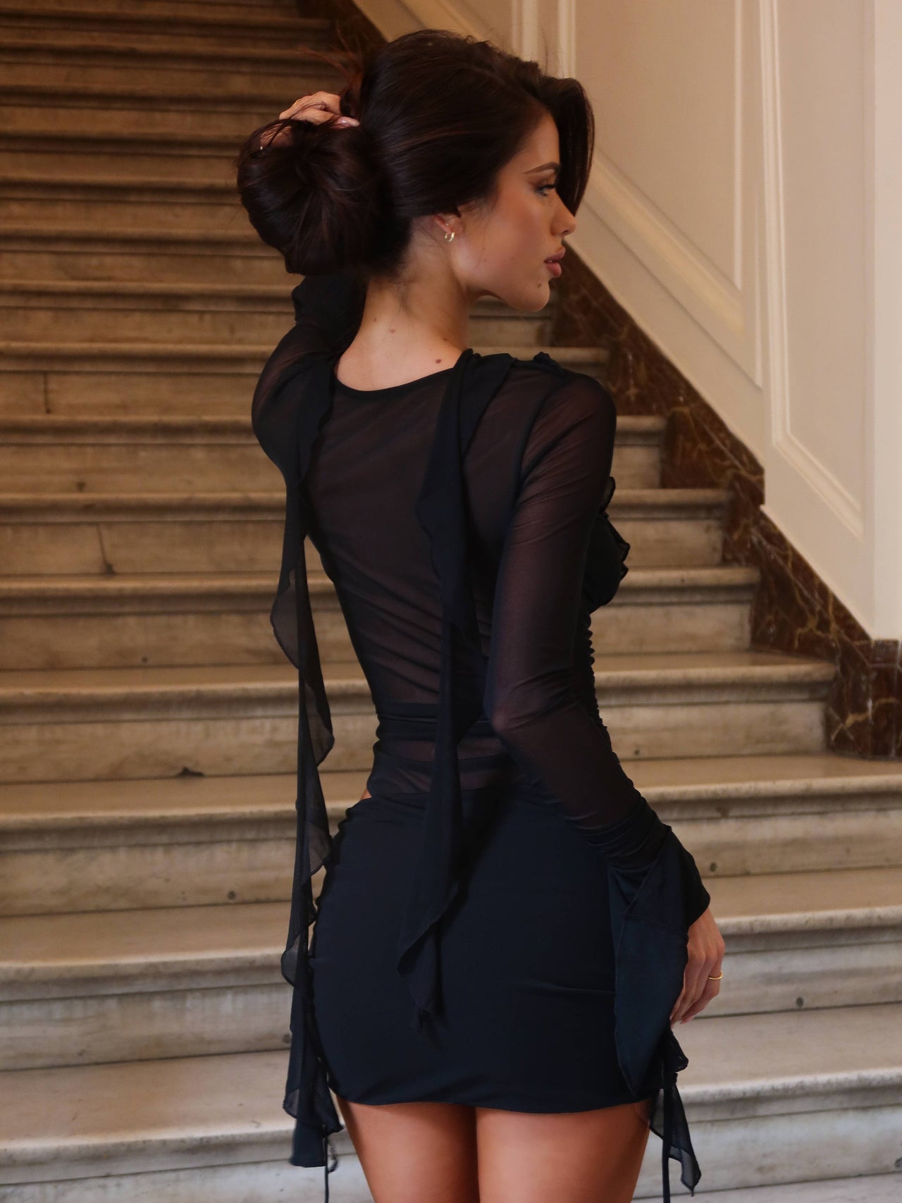 Avaline Mini Dress Black Avaline Mini Dress Black