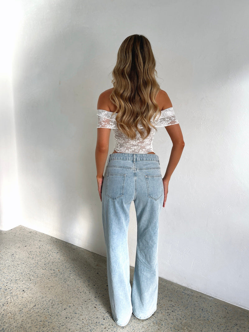 TRIXIE OFF SHOULDER TOP WHITE Tops 