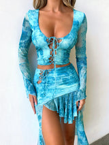 MOLLY CROP TOP TURQUOISE TEA - OUTCAST EXCLUSIVES PRE ORDER Crop Top ROMANCE 