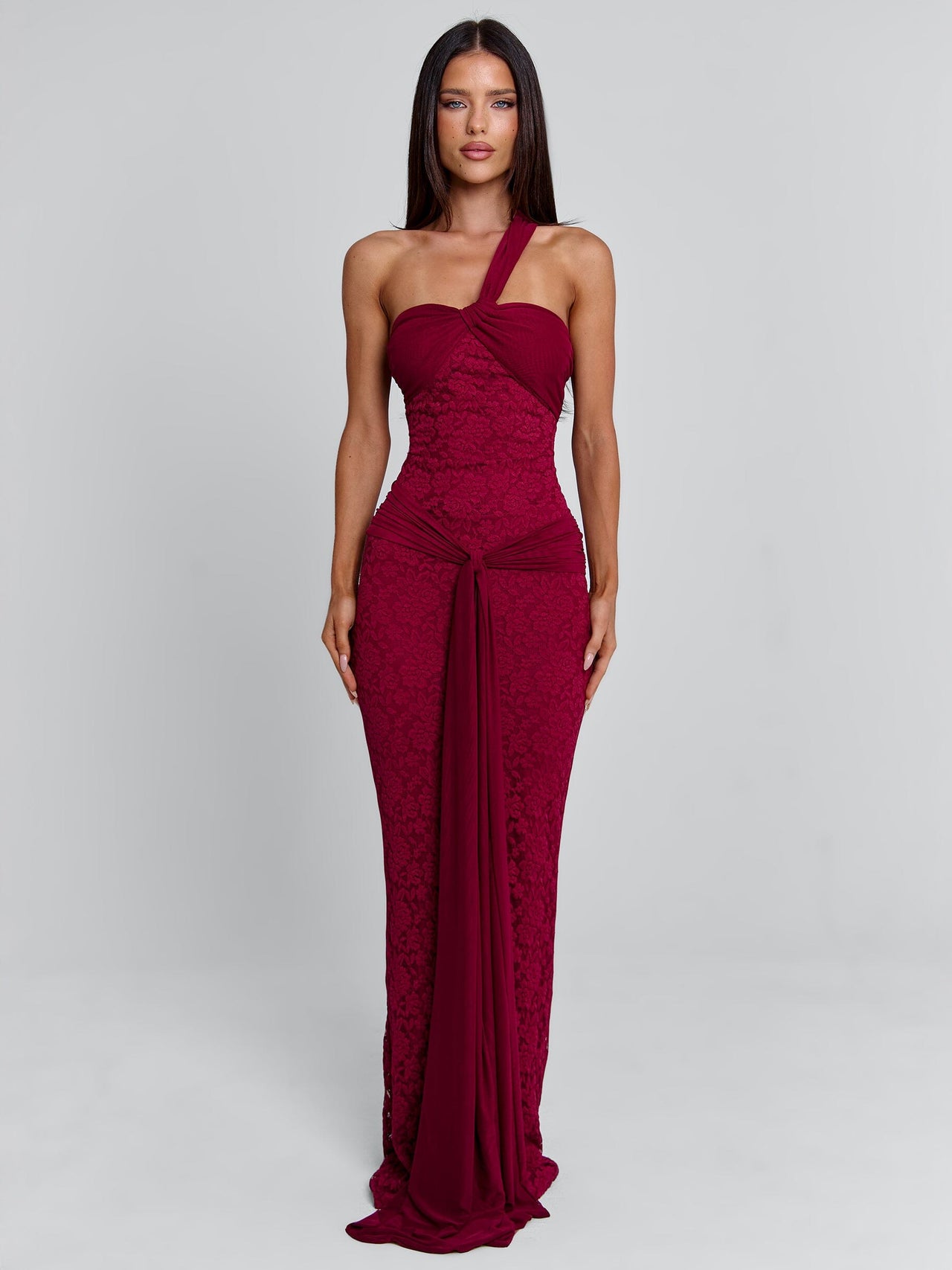 chinese dress ladies Irma Maxi Dress Burgundy