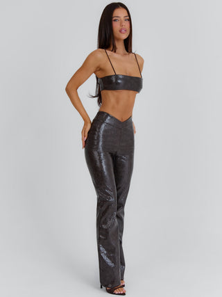 ISHANI PANT CHOCOLATE BROWN Pants 