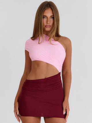 ISLAN MINI DRESS PINK/BURGUNDY Mini Dress 