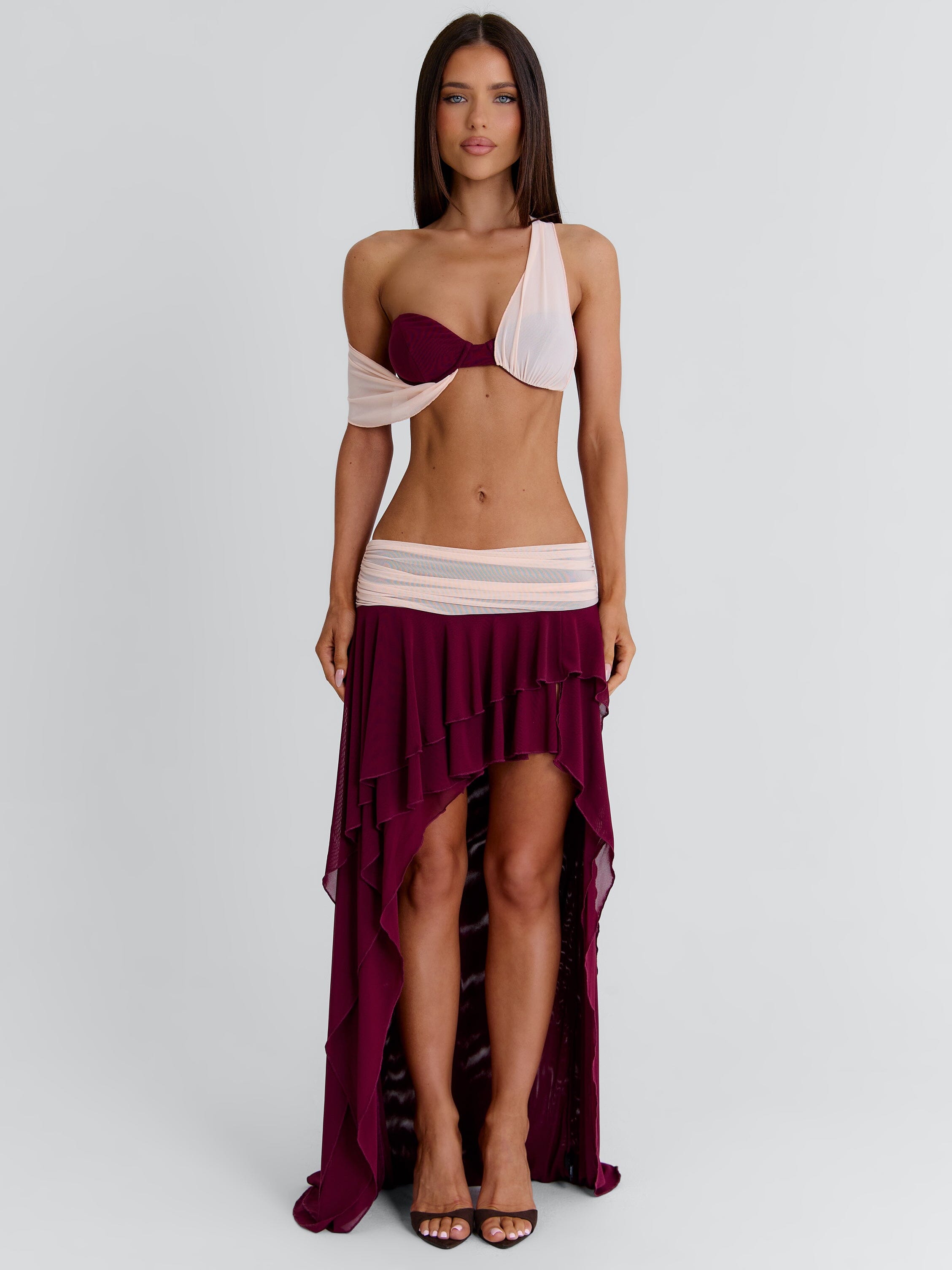 Jadai Maxi Skirt Wine | Outcast USA