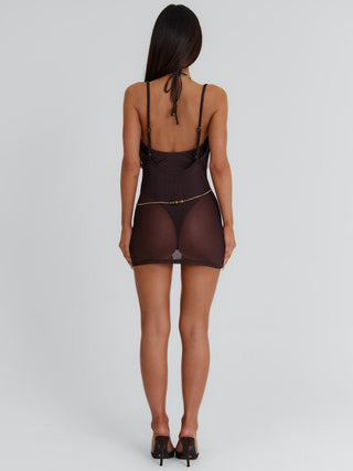 JAHLI TWO PIECE MINI DRESS BROWN Mini Dress 