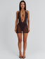 JAHLI TWO PIECE MINI DRESS BROWN Mini Dress 
