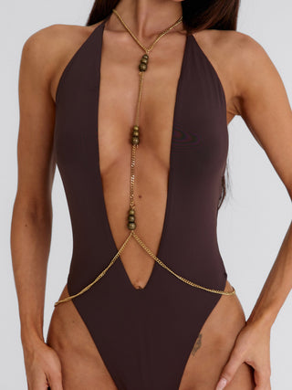 JAHLI TWO PIECE MINI DRESS BROWN Mini Dress 
