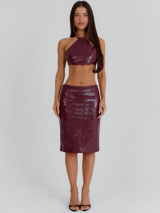 JAMEELA CROP TOP BURGUNDY Crop Top 