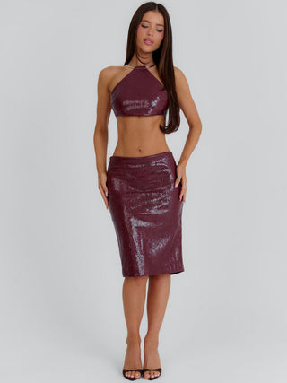 JAMEELA CROP TOP BURGUNDY Crop Top 