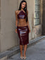 JAMEELA MIDI SKIRT BURGUNDY Midi Skirt 