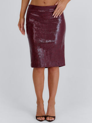 JAMEELA MIDI SKIRT BURGUNDY Midi Skirt 