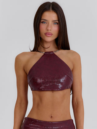 JAMEELA CROP TOP BURGUNDY Crop Top 