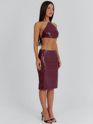 JAMEELA CROP TOP BURGUNDY Crop Top 