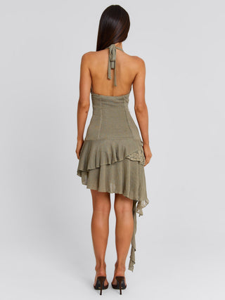 Women's Green Jaquie Mini Dress Khaki in Size Small by Outcast Women's Green Jaquie Mini Dress Khaki in Size Small by Outcast