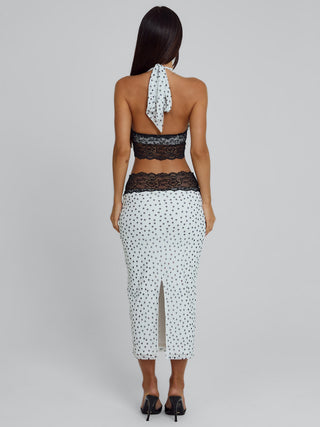 JAZARA MIDI SKIRT BLACK POLKA DOT Midi Skirt 