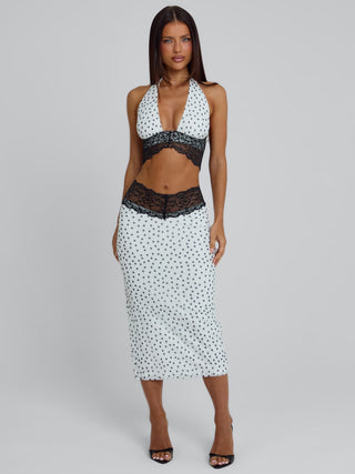 JAZARA MIDI SKIRT BLACK POLKA DOT Midi Skirt 