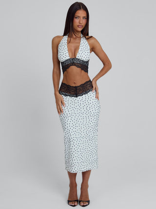JAZARA MIDI SKIRT BLACK POLKA DOT Midi Skirt 
