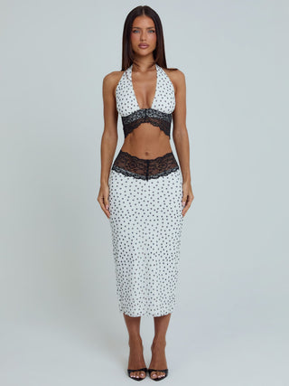 JAZARA MIDI SKIRT BLACK POLKA DOT Midi Skirt 