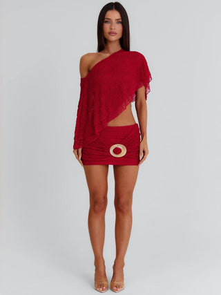 JILLIAN MINI SKIRT RED Mini Skirt 