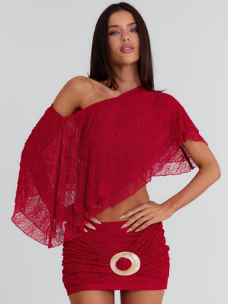 JILLIAN MINI SKIRT RED Mini Skirt 