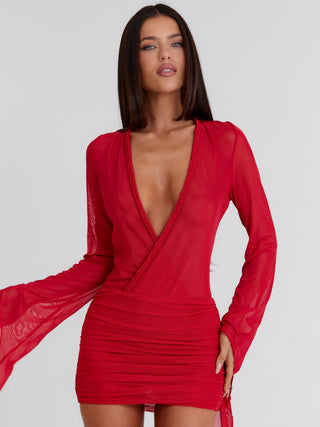 JOLENE MINI DRESS RED Mini Dress 