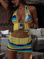 JULEAH MINI SKIRT YELLOW STRIPE Mini Skirt 
