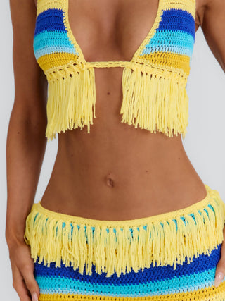 JULEAH MINI SKIRT YELLOW STRIPE Mini Skirt 