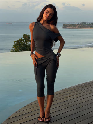 JULIETT CROP TOP DARK GREY Crop Top 
