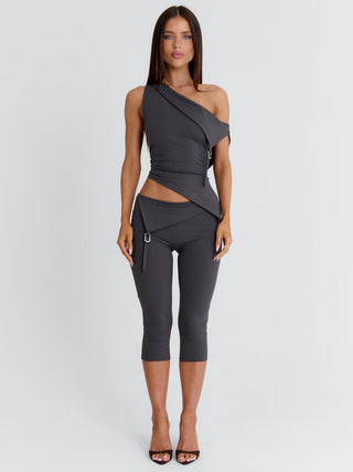 JULIETT CAPRI PANTS DARK GREY Pants 
