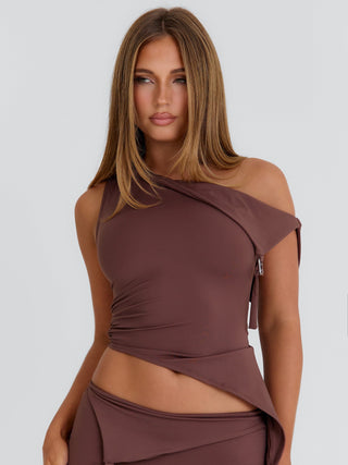 JULIETT TOP CHOCOLATE Crop Top 