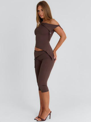 JULIETT CAPRI PANTS CHOCOLATE Pants 