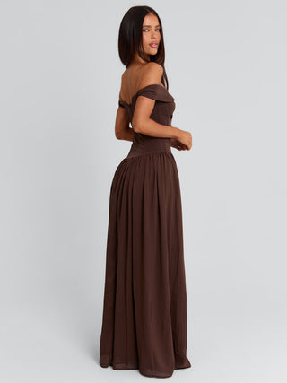 Junipia Maxi Dress Chocolate | Outcast US Outcast USA Junipia Maxi Dress Chocolate | Outcast US Outcast USA