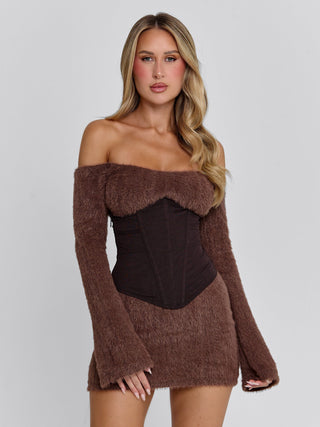 JUNO MINI DRESS BROWN Mini Dress 