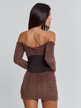 JUNO MINI DRESS BROWN Mini Dress 