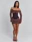 JUNO MINI DRESS BROWN Mini Dress 