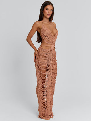Kaelani Maxi Dress Rose Gold | Outcast US Outcast USA Kaelani Maxi Dress Rose Gold | Outcast US Outcast USA