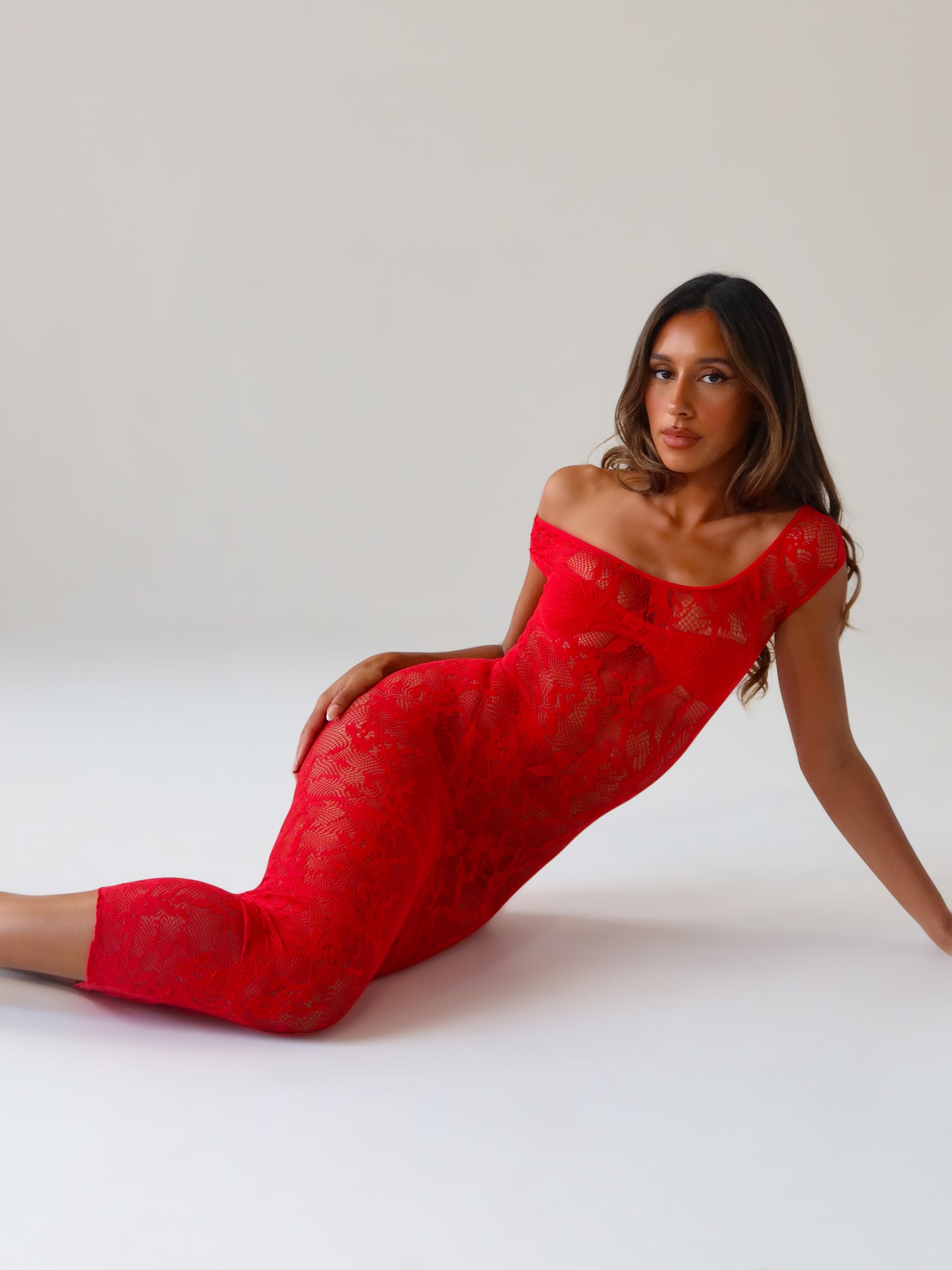 Kaelis Midi Dress Red | Outcast US – Outcast USA