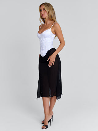 KAILEN MIDI DRESS WHITE BLACK Midi Dress 