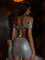 KALISHA TWO PIECE MINI DRESS SILVER Mini Dress 