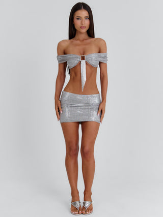 KALISHA TWO PIECE MINI DRESS SILVER Mini Dress 
