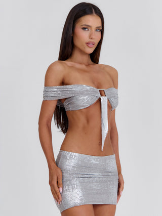 KALISHA TWO PIECE MINI DRESS SILVER Mini Dress 