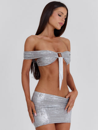 KALISHA TWO PIECE MINI DRESS SILVER Mini Dress 