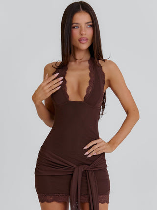 KAMILLA MINI DRESS BROWN Mini Dress 