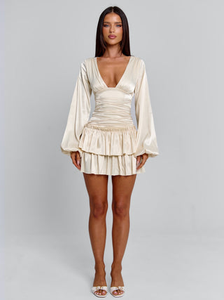Women's White Karmin Mini Dress Ivory in Size Medium by Outcast
