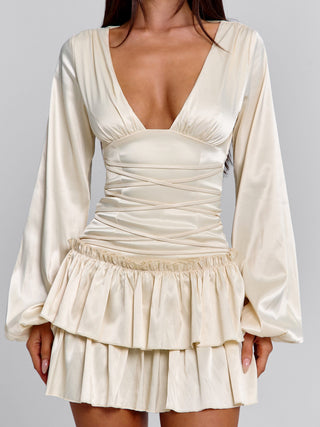 Women's White Karmin Mini Dress Ivory in Size Medium by Outcast