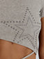 KEIRAH TEE GREY MARLE Crop Top 