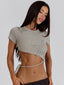 KEIRAH TEE GREY MARLE Crop Top 