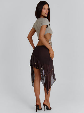 KAYDENCE MIDI SKIRT BROWN Midi Skirt 