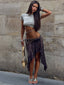 KEIRAH TEE GREY MARLE Crop Top 