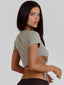 KEIRAH TEE GREY MARLE Crop Top 