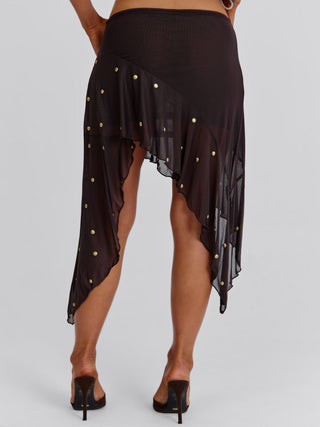 KAYDENCE MIDI SKIRT BROWN Midi Skirt 